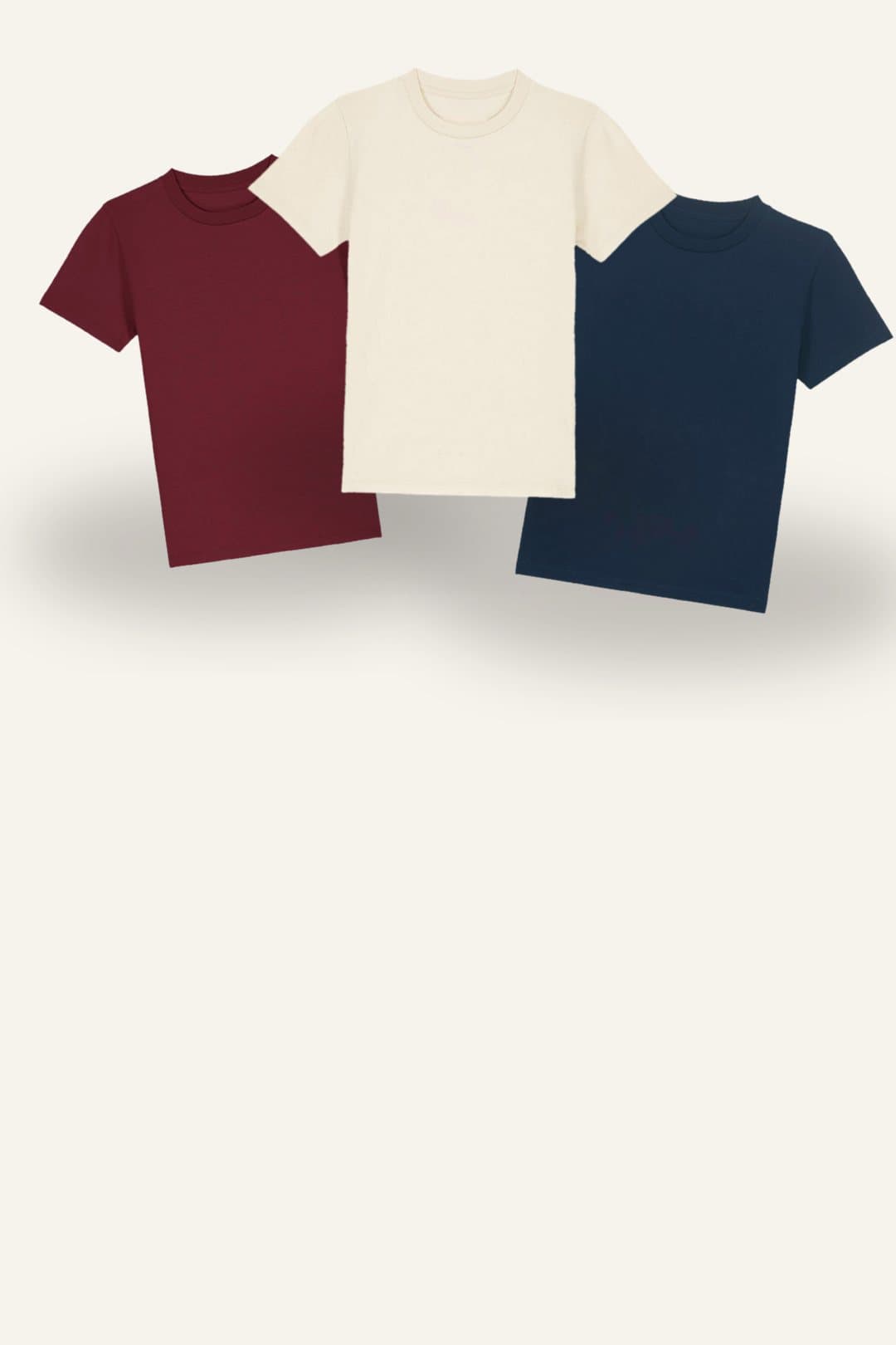 Tre T-shirt bambino Farway in cotone organico
